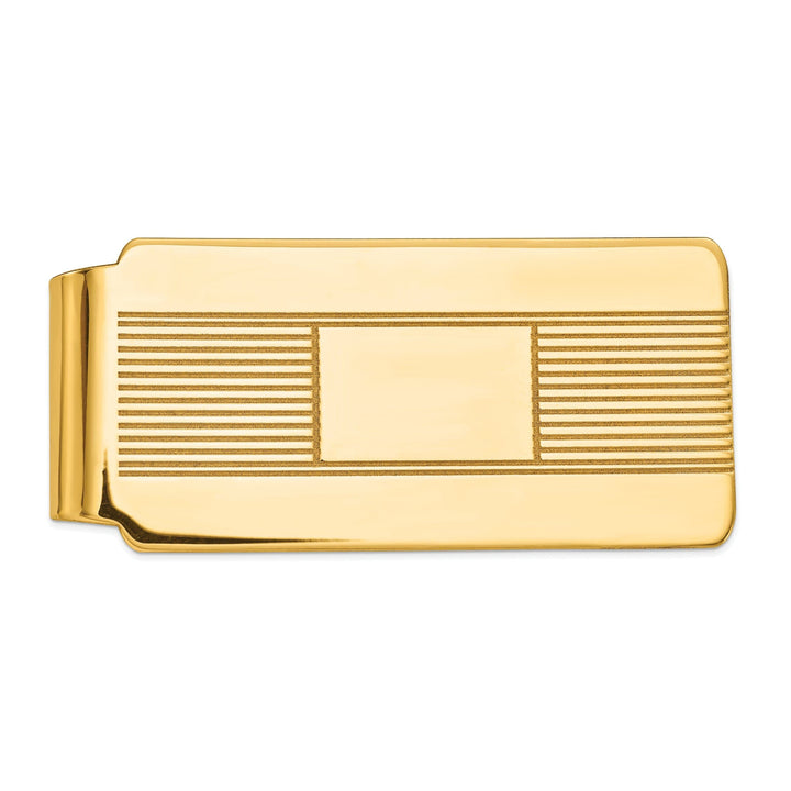 Lovely Rita's Money Clip 14k Yellow Gold Solid Line Design Money Clip.