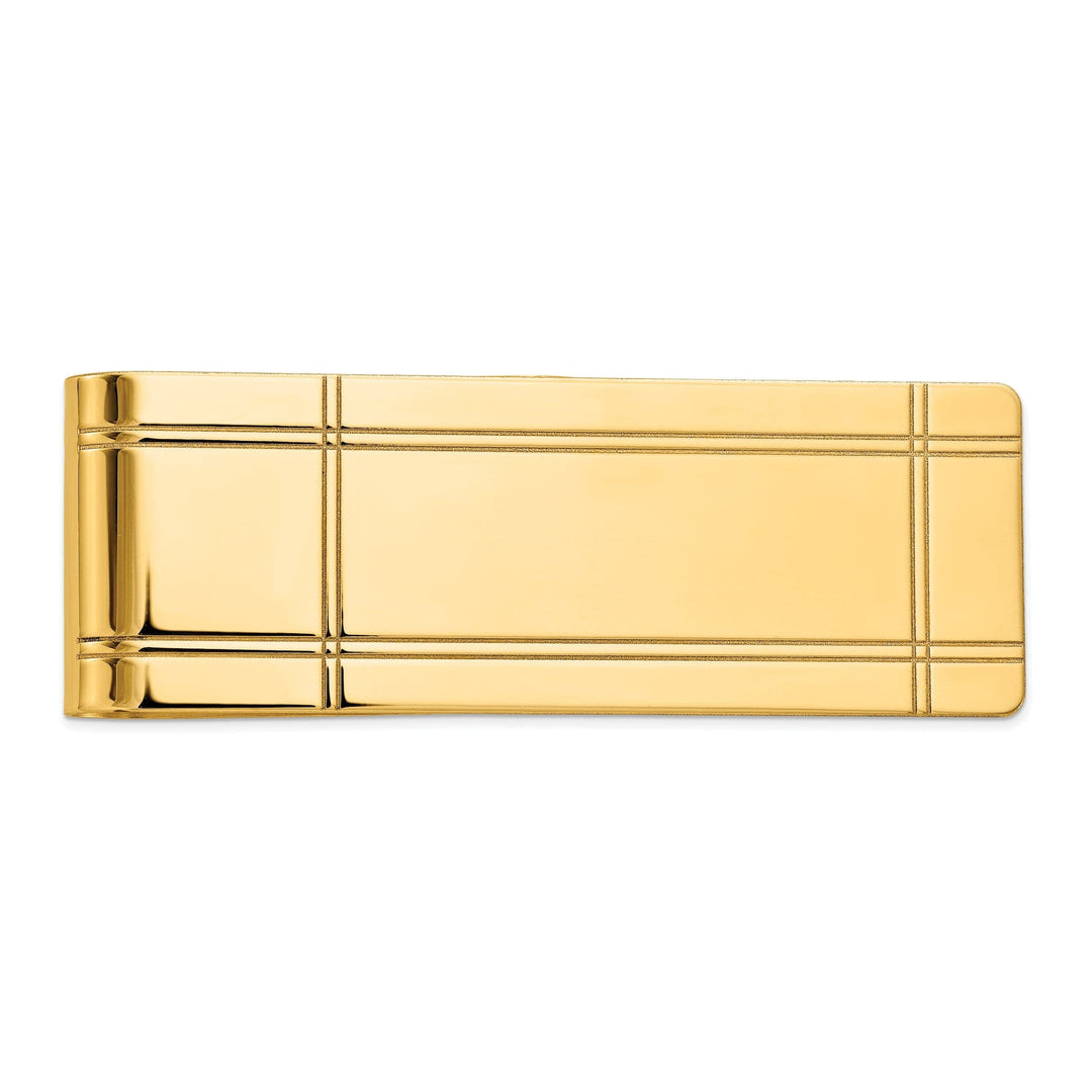 Lovely Rita's Money Clip 14k Yellow Gold Solid Line Design Money Clip
