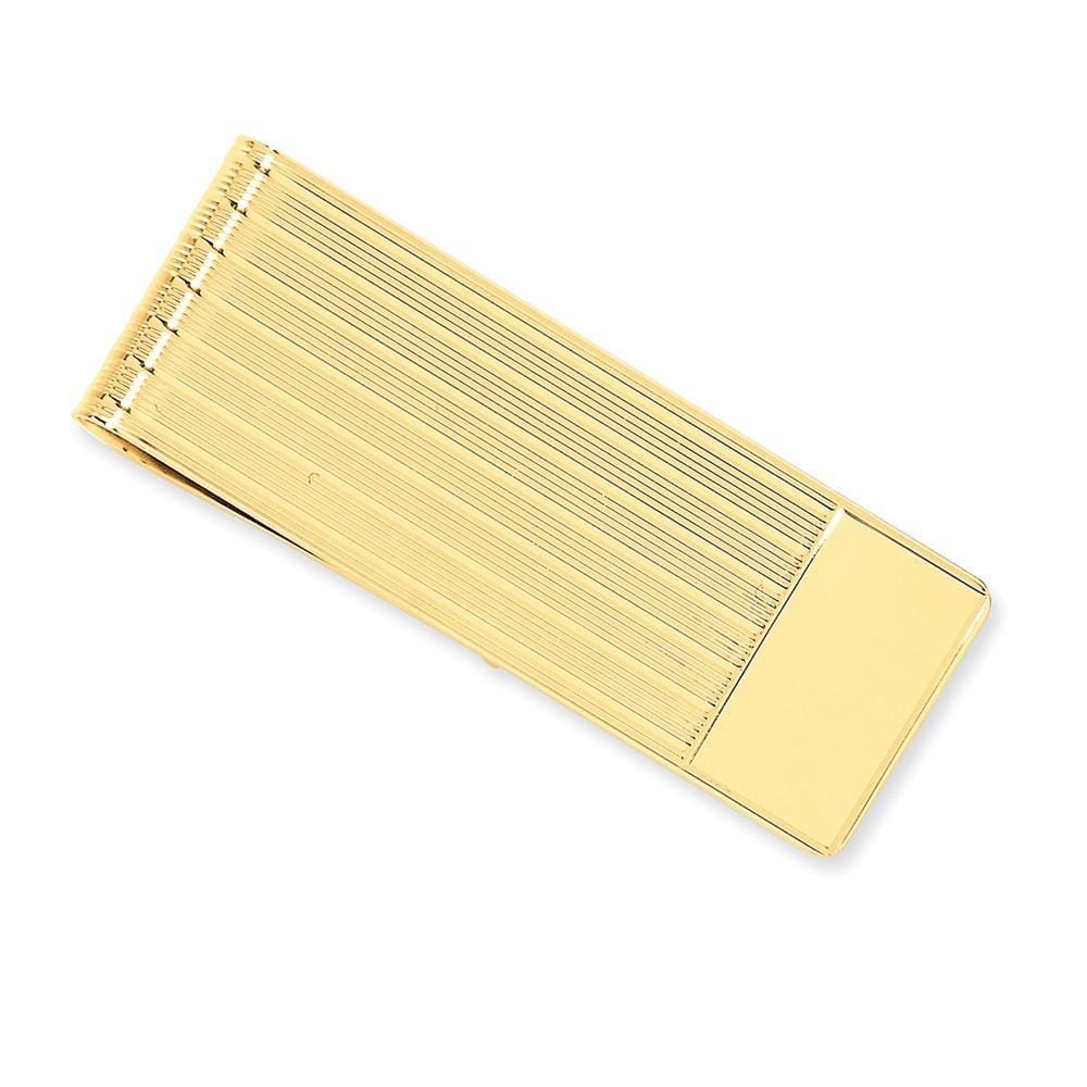 Lovely Rita's Money Clip Contemporary Style Engraving - $20 14k Yellow Gold Solid Line Design Money Clip.