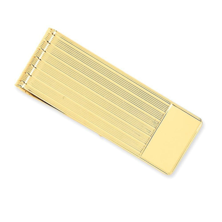 Lovely Rita's Money Clip Contemporary Style Engraving - $20 14k Yellow Gold Solid Line Design Money Clip.