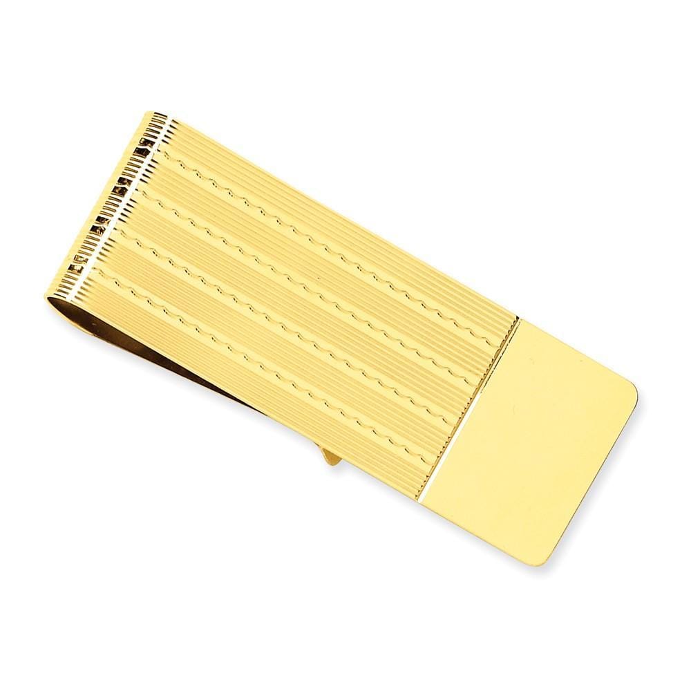 Lovely Rita's Money Clip Contemporary Style Engraving - $20 14k Yellow Gold Solid Line Design Money Clip.