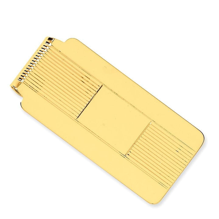 Lovely Rita's Money Clip Contemporary Style Engraving - $20 14k Yellow Gold Solid Line Design Money Clip.