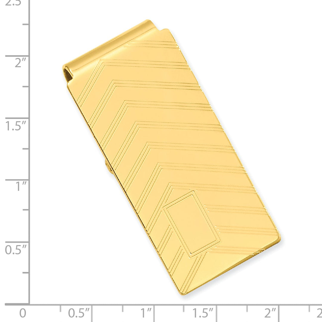Kelly Waters Money Clip Gold Plated Angles Engravable Hinged Money Clip