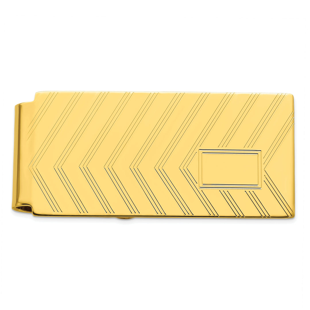 Kelly Waters Money Clip Gold Plated Angles Engravable Hinged Money Clip