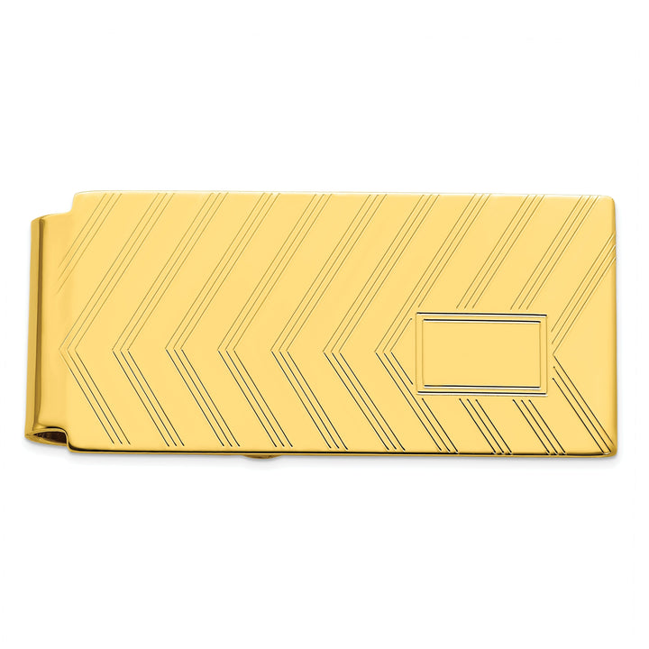 Kelly Waters Money Clip Gold Plated Angles Engravable Hinged Money Clip