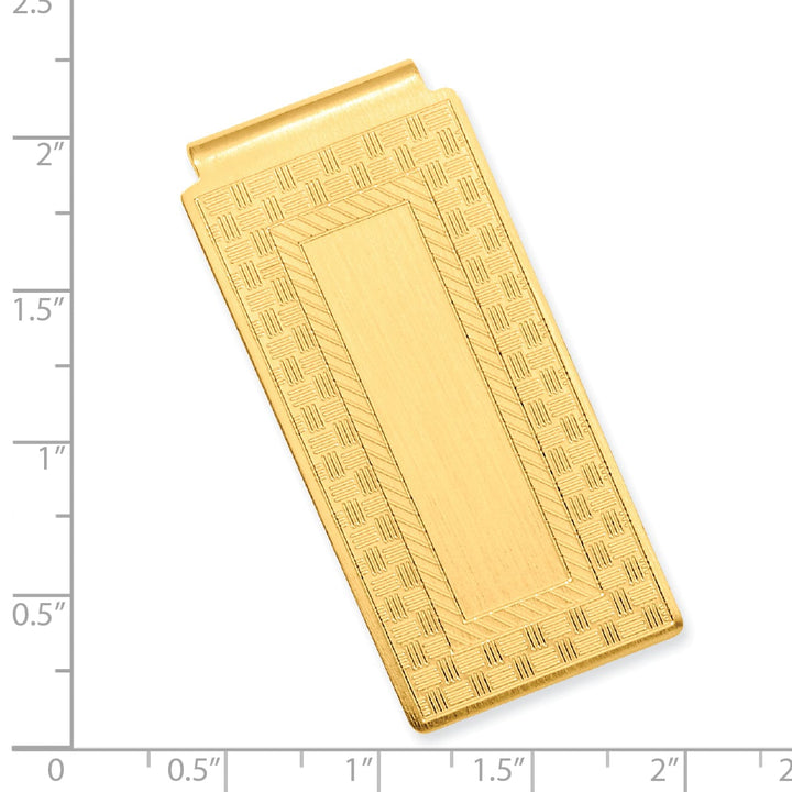 Jere Collection Money Clip Gold Plated Checkerboard Hinged Money Clip