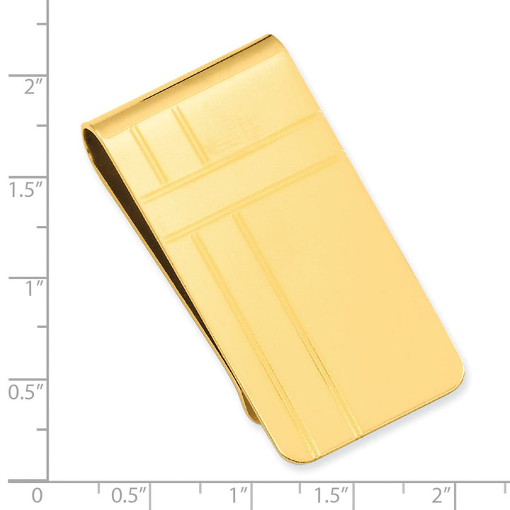 Kelly Waters Money Clip Gold Plated Criss Cross Engravable Money Clip