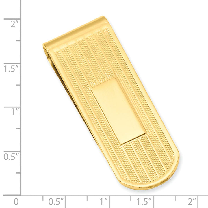 Jere Collection Money Clip Gold Plated Etched Lines Money Clip
