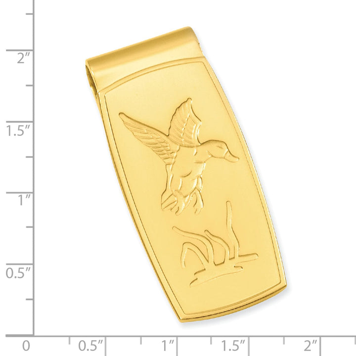 Jere Collection Money Clip Gold Plated Flying Duck Hinged Money Clip