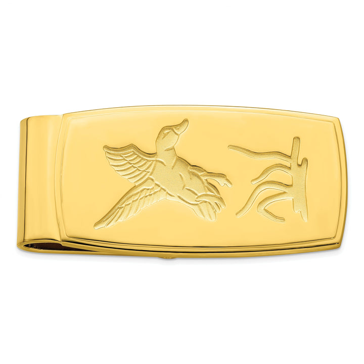 Jere Collection Money Clip Gold Plated Flying Duck Hinged Money Clip