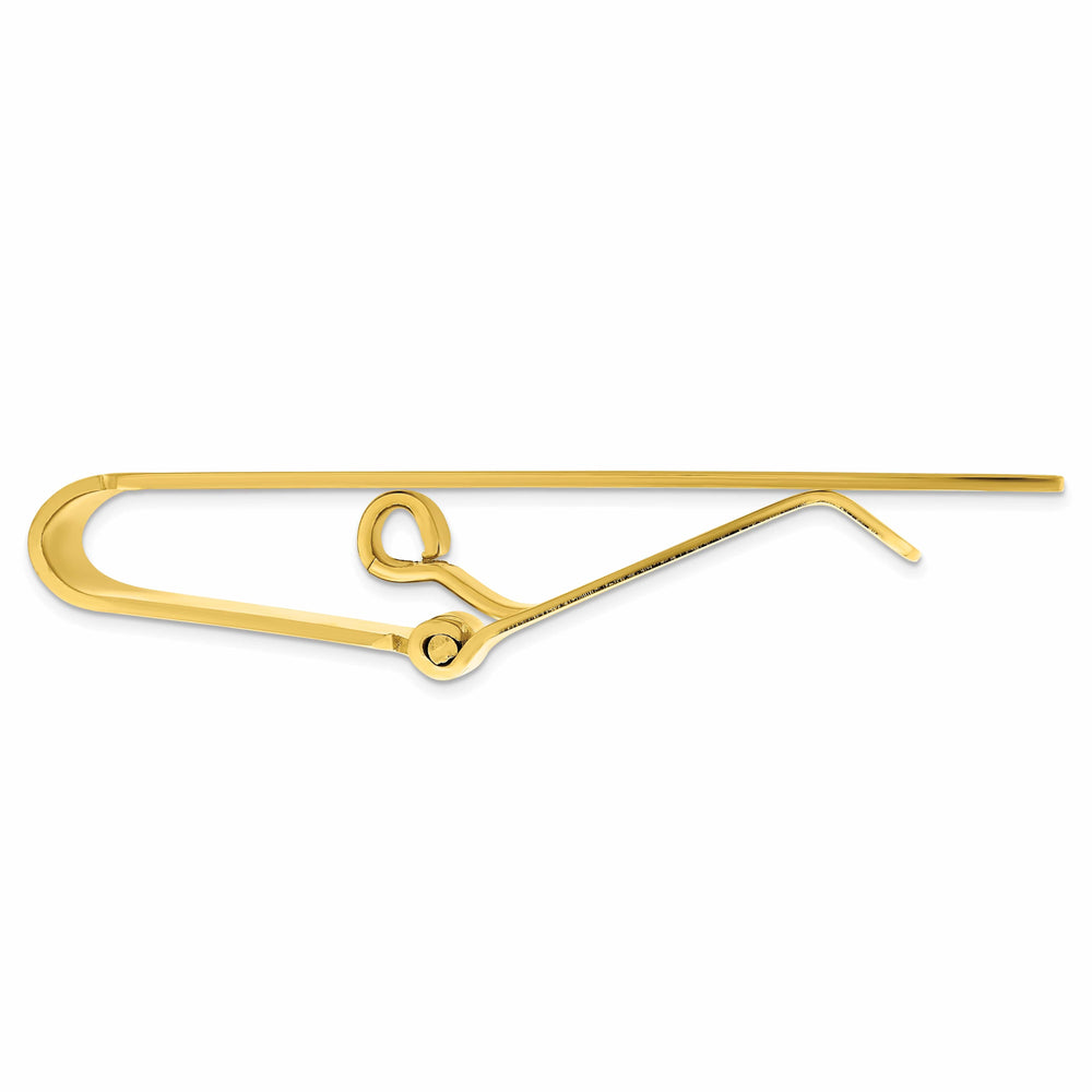 Jere Collection Money Clip Gold Plated Horizontal Lines Hinged Money Clip