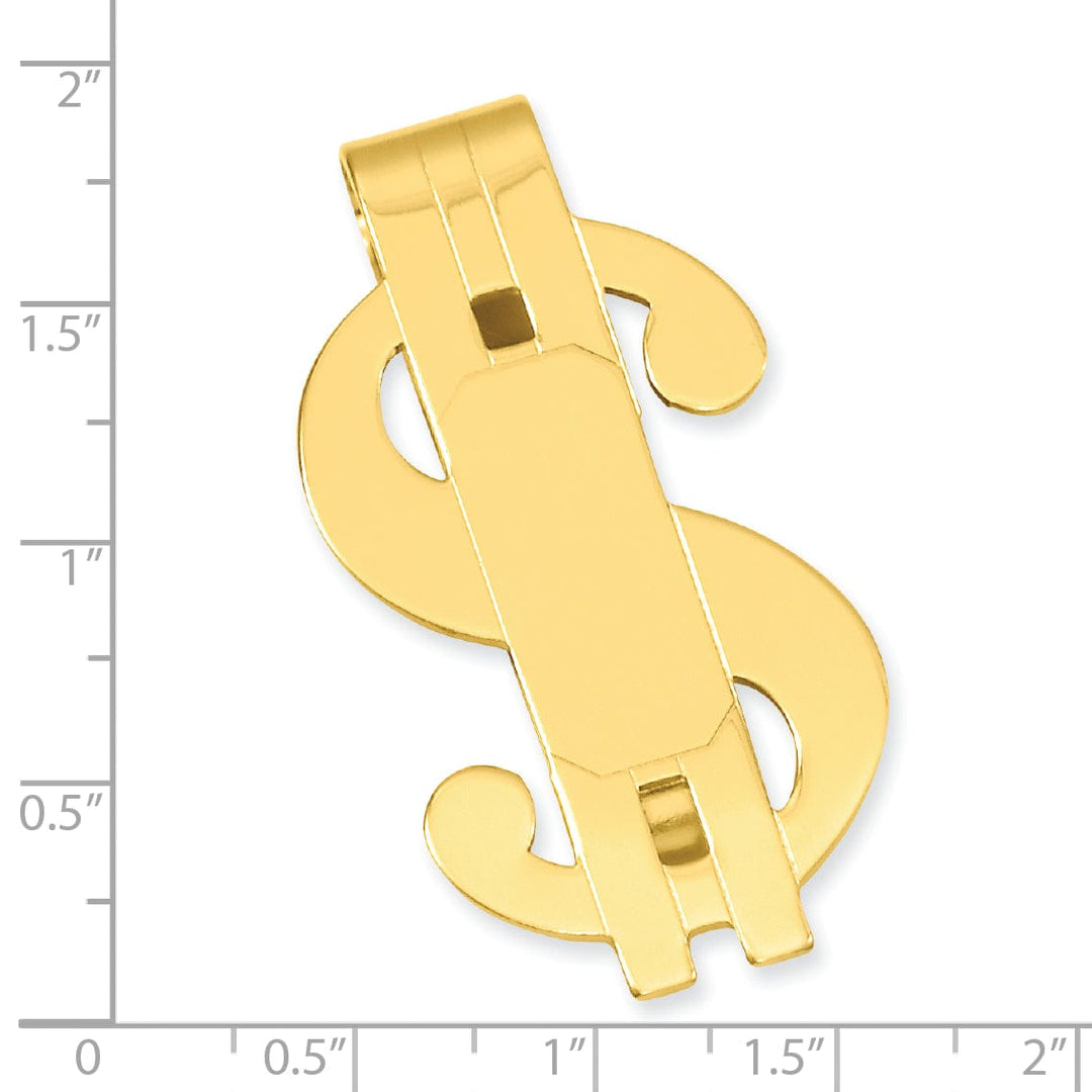 Jere Collection Money Clip Gold Plated Polished Dollar Sign Money Clip