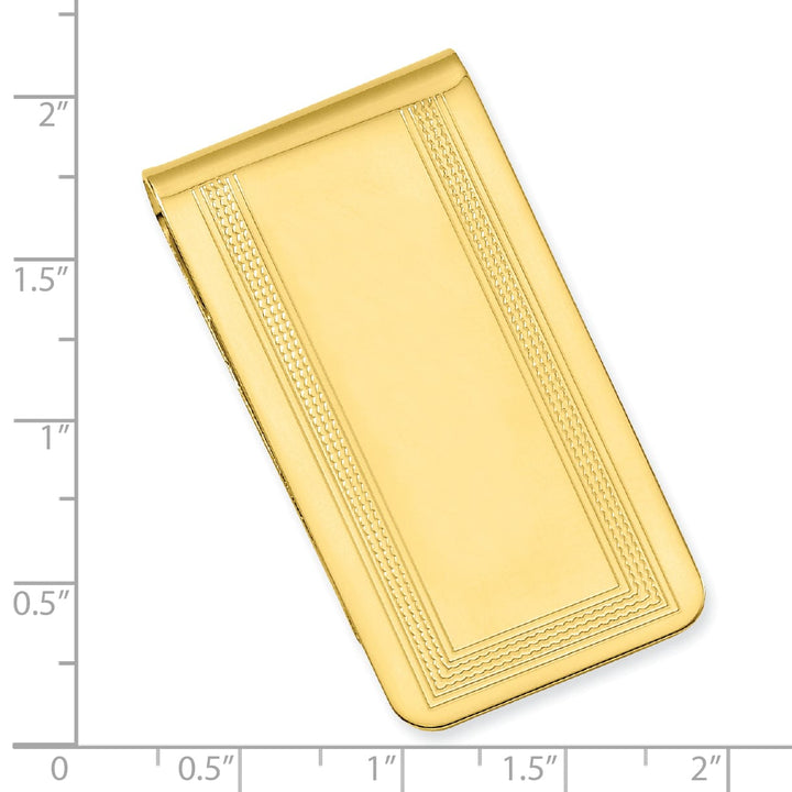 Jere Collection Money Clip Gold Plated Polished Engravable Area Money Clip