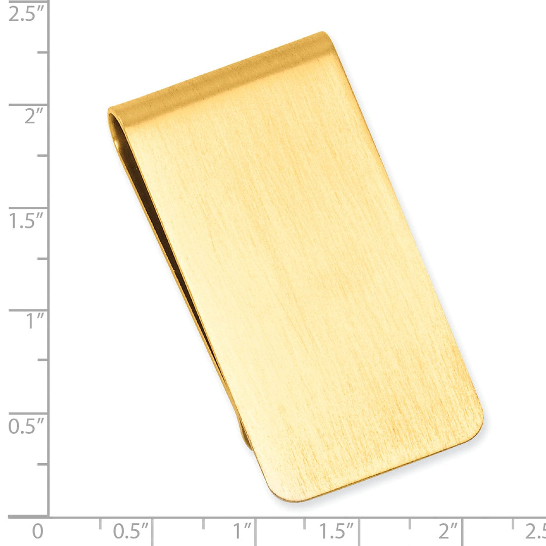 Jere Collection Money Clip Gold Plated Satin Rectangle Money Clip