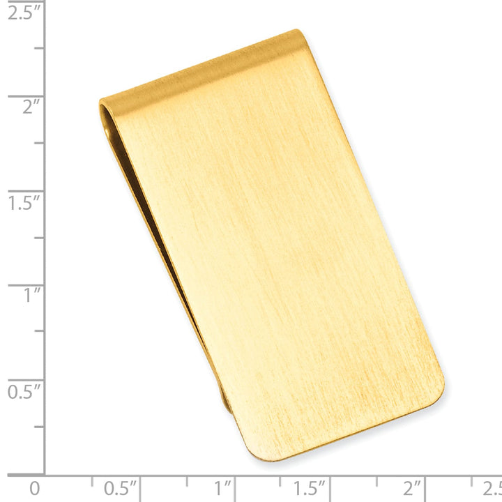 Jere Collection Money Clip Gold Plated Satin Rectangle Money Clip