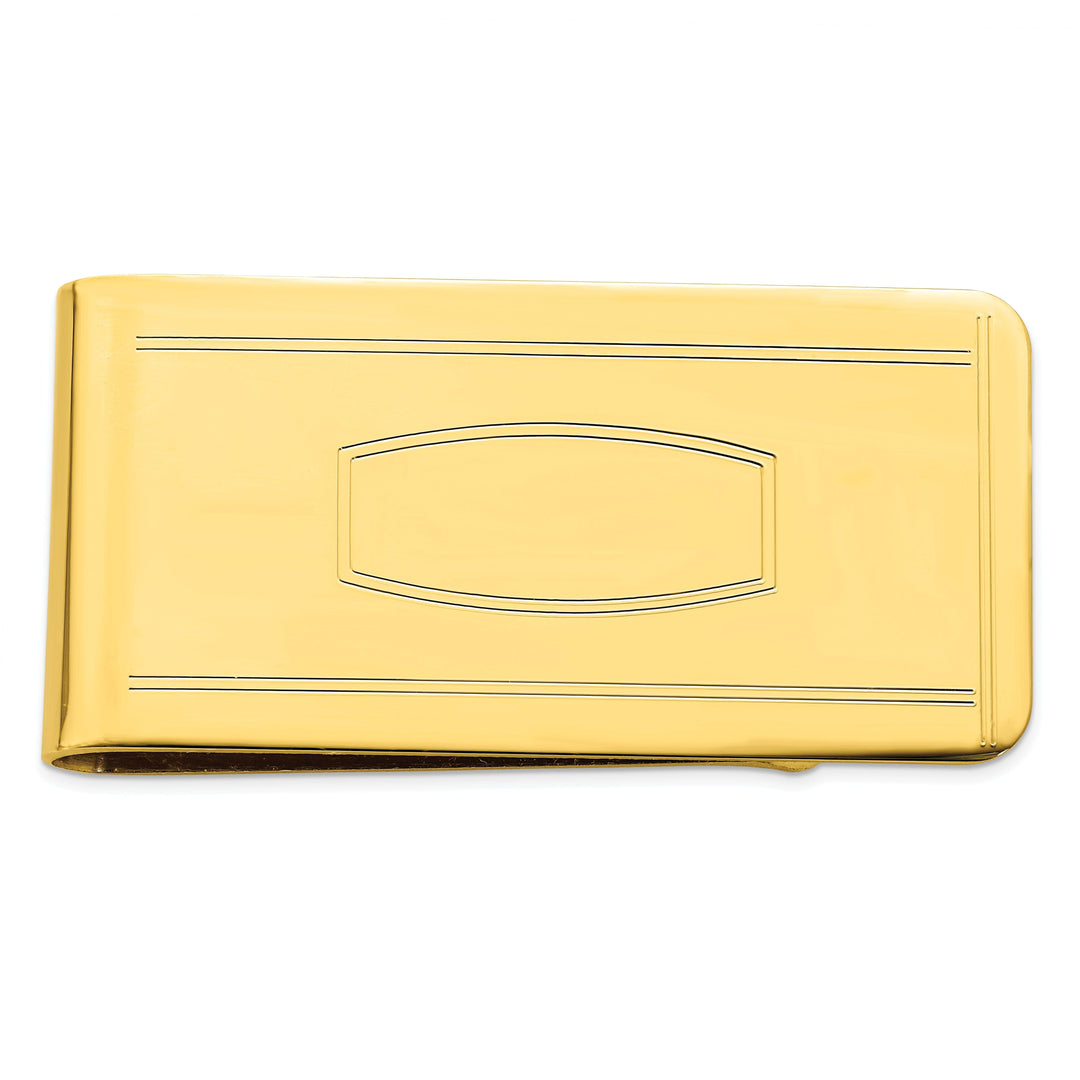 Jere Collection Money Clip Gold Plated with Engravable Area Money Clip