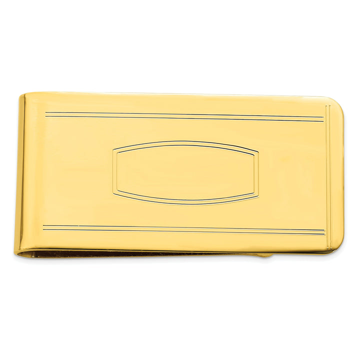 Jere Collection Money Clip Gold Plated with Engravable Area Money Clip