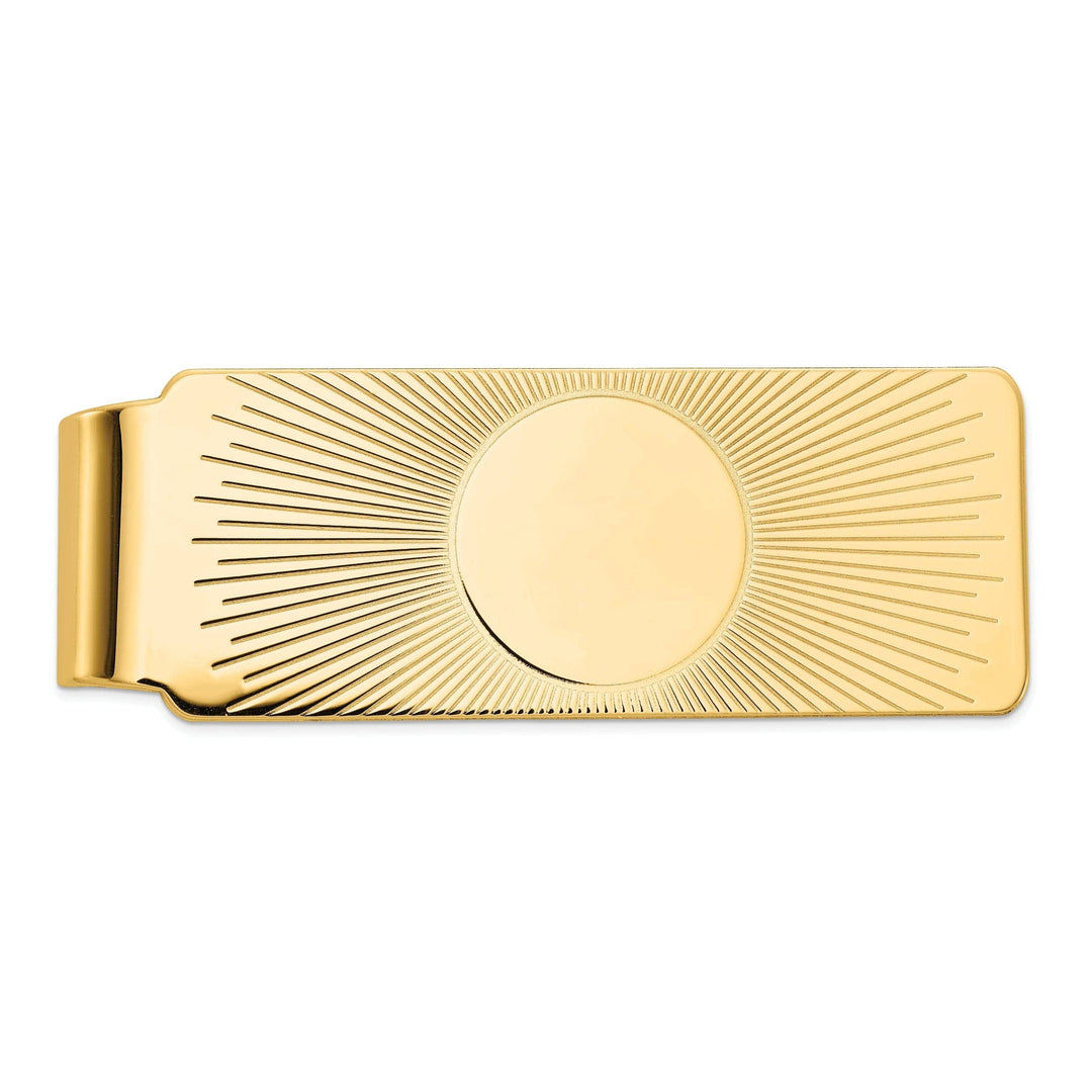 Lovely Rita's Money Clip No Engraving 14k Yellow Gold Circle Line Design Money Clip