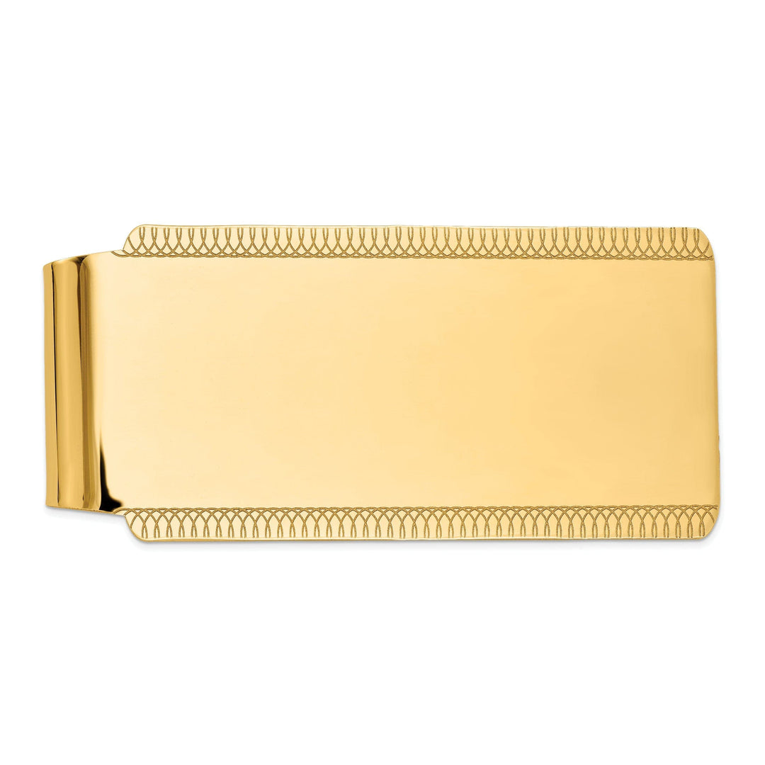 Lovely Rita's Money Clip No Engraving 14k Yellow Gold Solid Edged Design Money Clip.