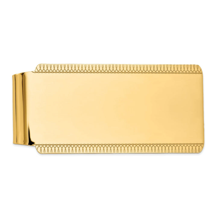 Lovely Rita's Money Clip No Engraving 14k Yellow Gold Solid Edged Design Money Clip.