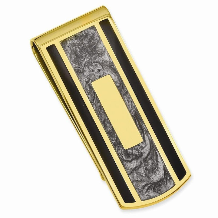 Jere Collection Money Clip No Engraving Gold Plated Black Grey Colored Money Clip
