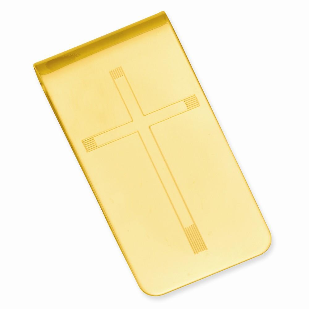 Kelly Waters Money Clip No Engraving Gold Plated Cross Engravable Money Clip