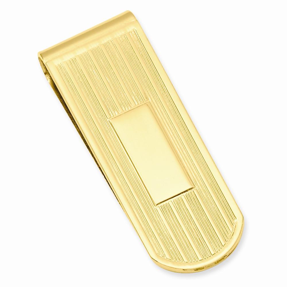 Jere Collection Money Clip No Engraving Gold Plated Etched Lines Money Clip