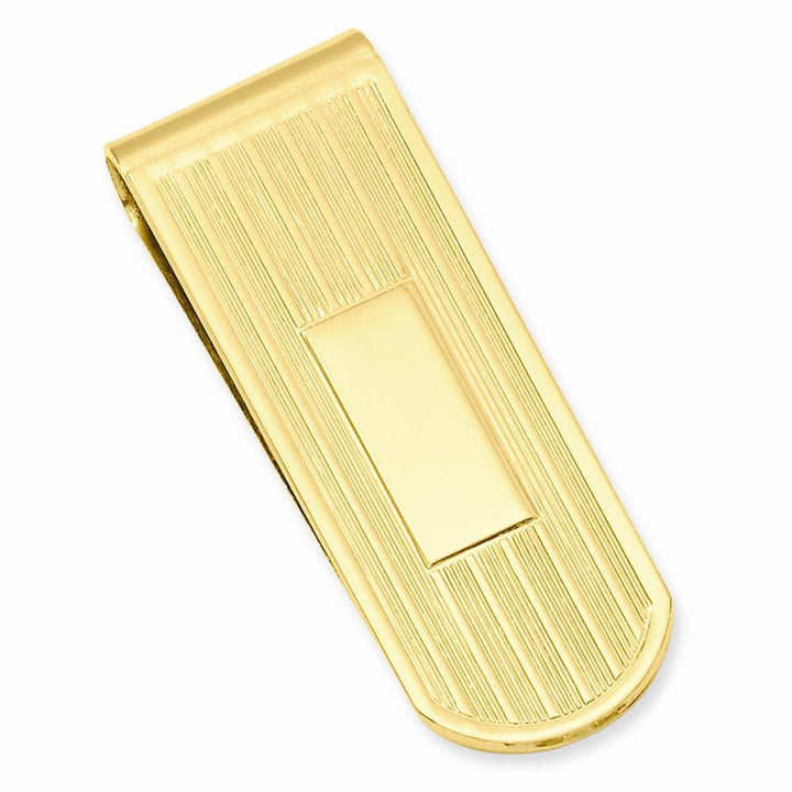 Jere Collection Money Clip No Engraving Gold Plated Etched Lines Money Clip