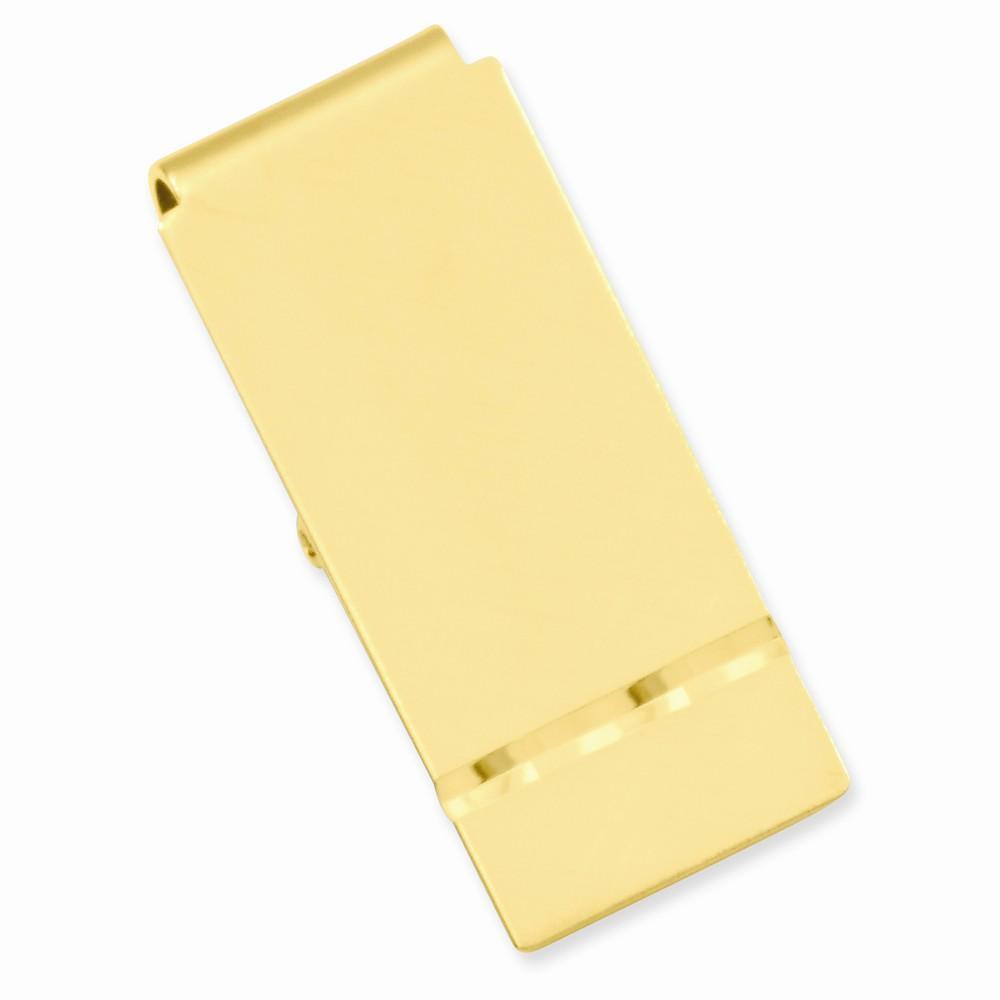 Jere Collection Money Clip No Engraving Gold Plated Florentined Satin Hinged Money Clip