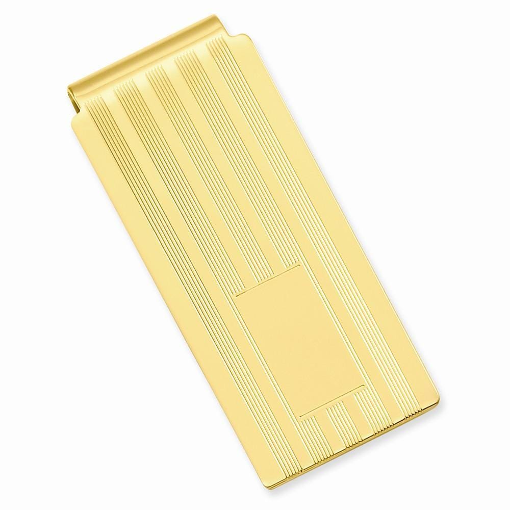 Kelly Waters Money Clip No Engraving Gold Plated Lined Engravable Hinged Money Clip