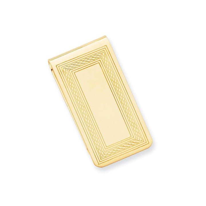 Jere Collection Money Clip No Engraving Gold Plated Patterned Border Money Clip
