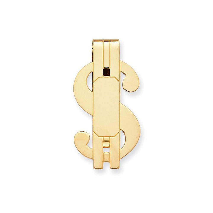 Jere Collection Money Clip No Engraving Gold Plated Polished Dollar Sign Money Clip