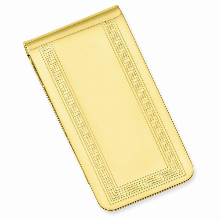 Jere Collection Money Clip No Engraving Gold Plated Polished Engravable Area Money Clip