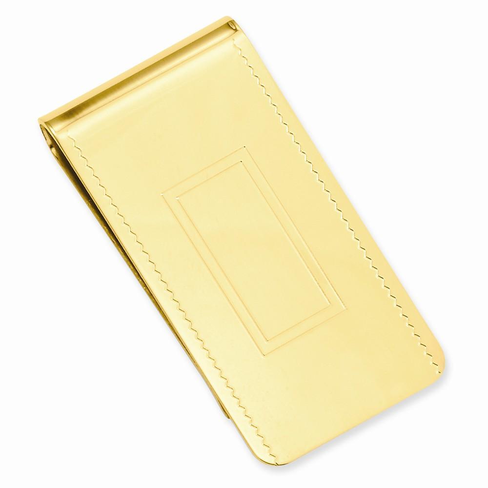 Jere Collection Money Clip No Engraving Gold Plated with Engravable Area Money Clip
