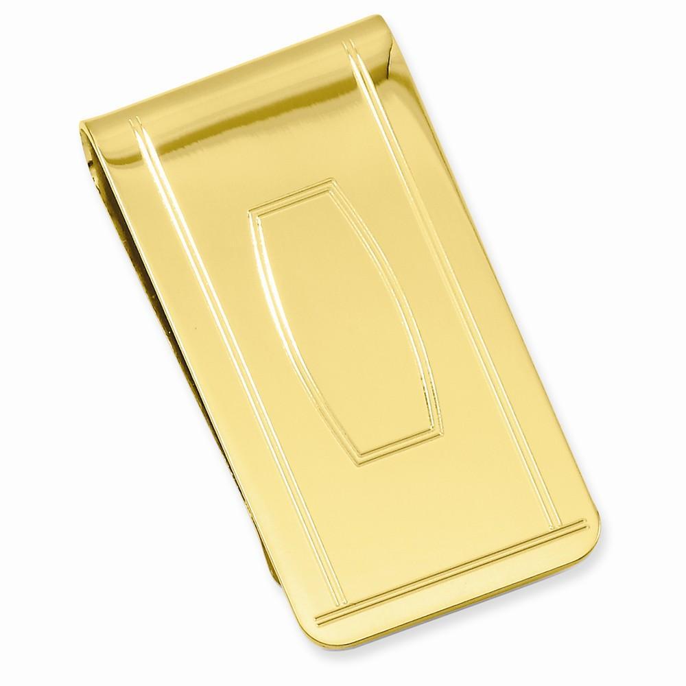 Jere Collection Money Clip No Engraving Gold Plated with Engravable Area Money Clip