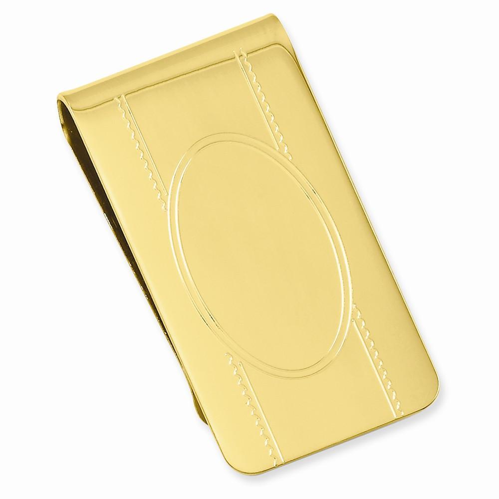 Jere Collection Money Clip No Engraving Gold Plated with Engravable Area Money Clip