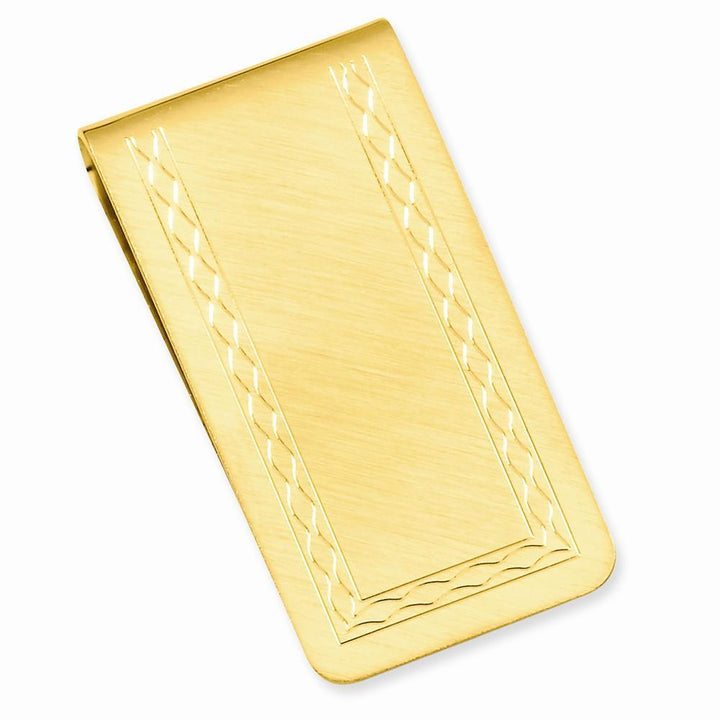 Jere Collection Money Clip No Engraving Gold Plated with Engravable Area Money Clip