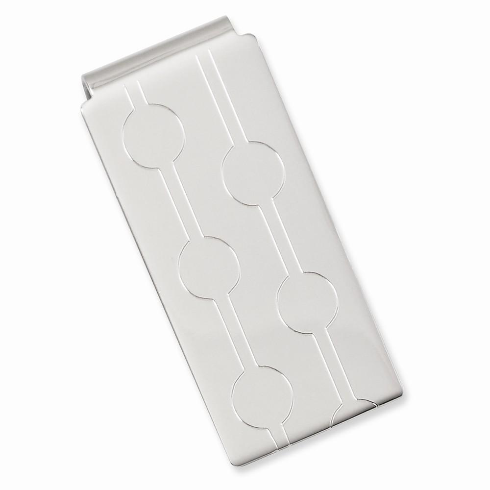 Kelly Waters Money Clip No Engraving Rhodium Plated Engravable Hinged Money Clip