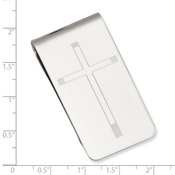 Kelly Waters Money Clip Rhodium Plated Cross Engravable Money Clip