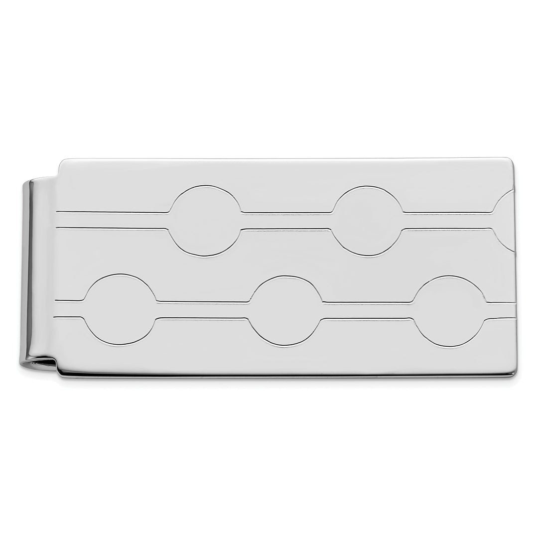 Kelly Waters Money Clip Rhodium Plated Engravable Hinged Money Clip