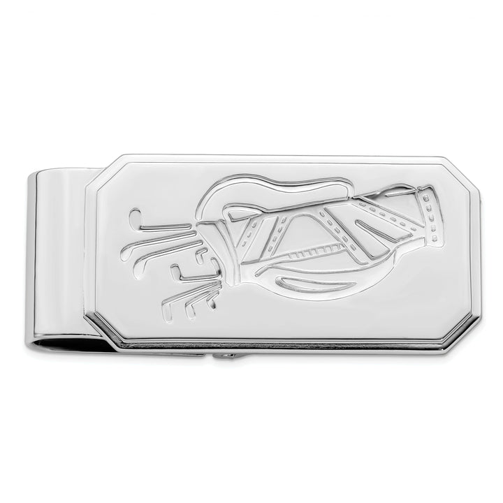 Jere Collection Money Clip Rhodium Plated Golf Bag Hinged Money Clip
