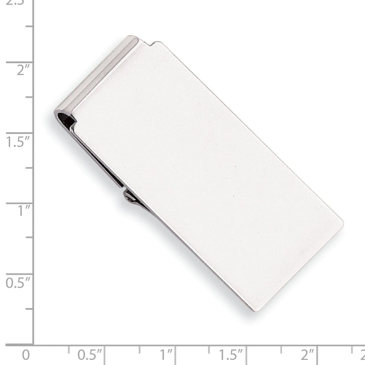 Jere Collection Money Clip Rhodium Plated Polished Hinged Money Clip