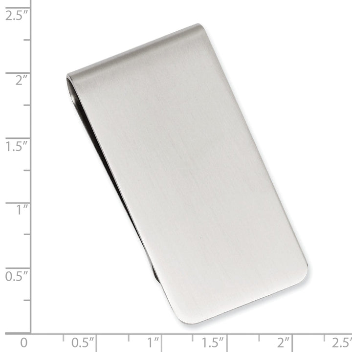 Jere Collection Money Clip Rhodium Plated Satin Rectangle Money Clip