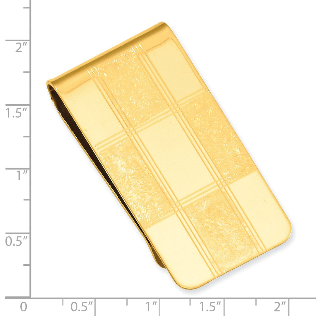 Kelly Waters Money Clip Yellow Gold Plated Four Square Engravable Money Clip