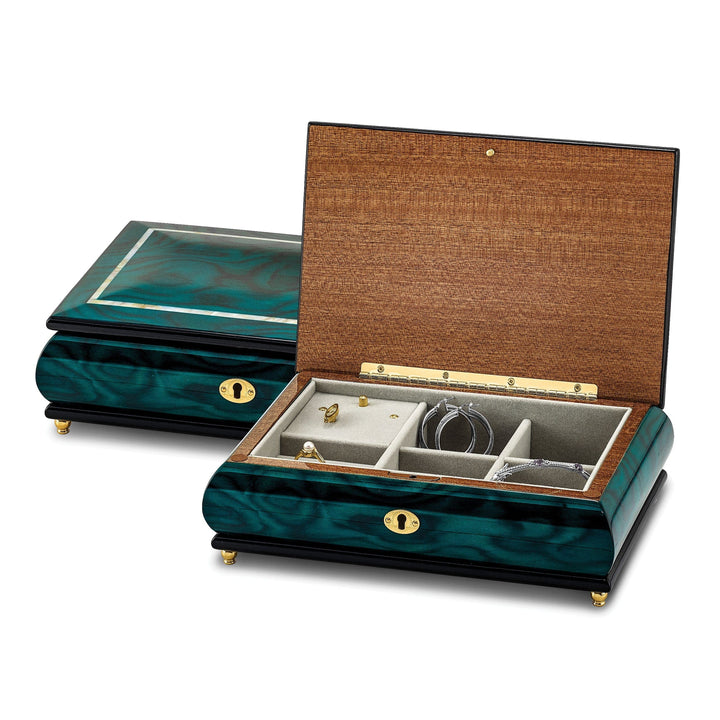 Lovely Rita's Music Box Walnut Veneer Mother of Pearl Inlay Music Box