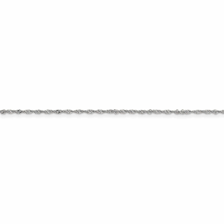 Lovely Rita's Necklaces 10K White Gold 1 mm Sparkle Singapore Chain