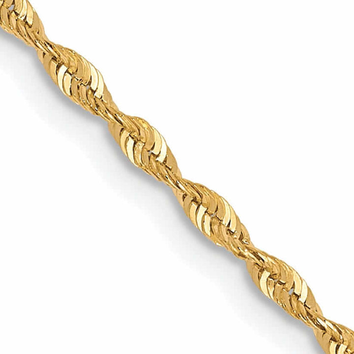Lovely Rita's Necklaces 10k Yellow Gold 1.5m D.C Lightweight Rope Chain
