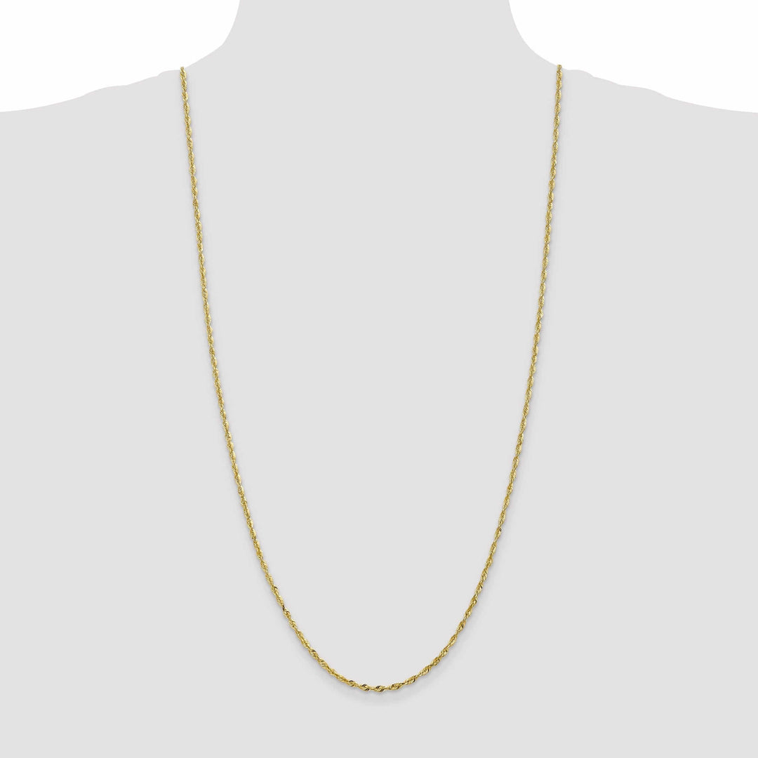 Lovely Rita's Necklaces 10k Yellow Gold 2.5m D.C Lightweight Rope Chain