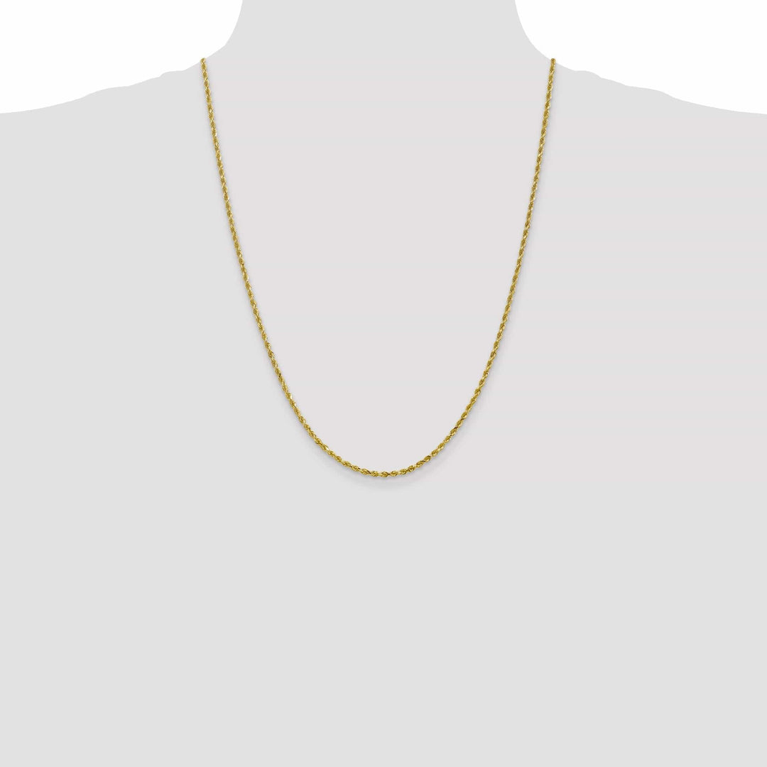 Lovely Rita's Necklaces 10k Yellow Gold 2.5mm D.C Rope Chain