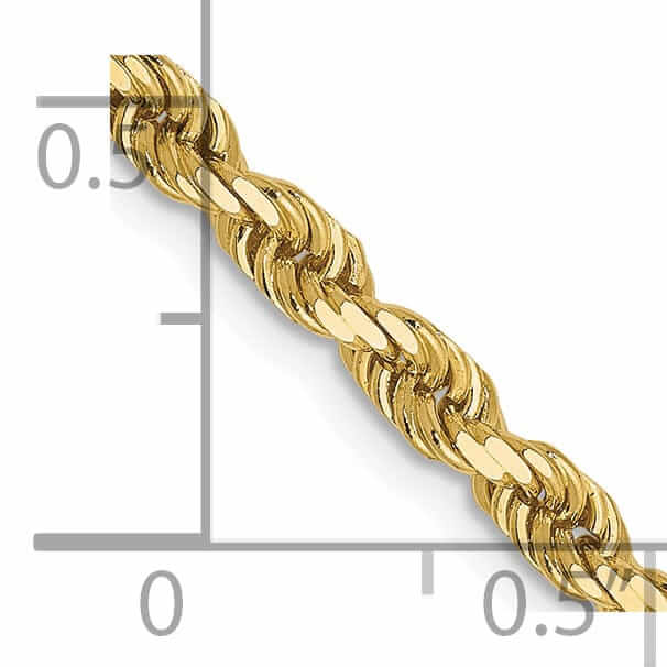 Lovely Rita's Necklaces 10k Yellow Gold 3.00mm D.C Rope Chain
